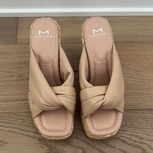 Marc Fisher Nude Twist Mules